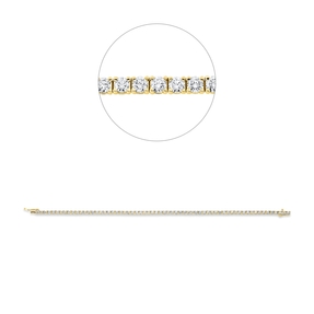 Armband aus 750 Gold Gelbgold 59 Brillanten 4,32ct TW-SI B:2,7mm L:18cm 4er-Krappe Armband aus 750 Gold Gelbgold 59 Brillanten 4,32ct TW-SI B:2,7mm L:18cm 4er-Krappe