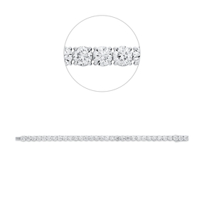 Armband aus 750 Weißgold 32 Brillanten 19,33ct TW-SI B:5,4mm L:17,5cm 4er-Krappe Armband aus 750 Weißgold 32 Brillanten 19,33ct TW-SI B:5,4mm L:17,5cm 4er-Krappe