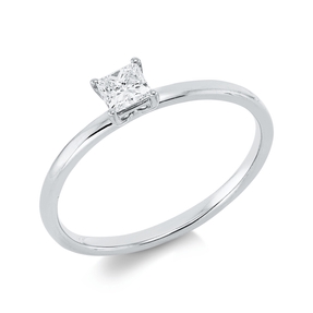 Solitaire Ring aus 750 Weißgold Diamant Prinzess-Schliff 0,28ct TW-SI B:4,1mm