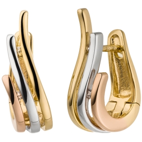 Ohrringe Creolen 18,9x5,4mm aus 585 Gelbgold teilrotvergoldet teilrhodiniert Ohrringe Creolen 18,9x5,4mm aus 585 Gelbgold teilrotvergoldet teilrhodiniert