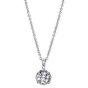 Collier aus 750 Gold Weißgold 13 Diamanten 0,7ct TW-SI L:45,7cm