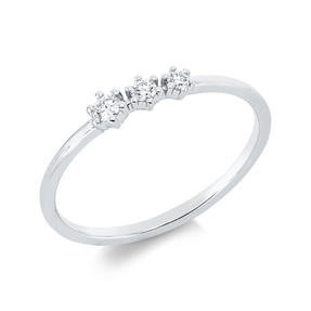 Ring aus 750 Gold Weißgold 3 Brillanten 0,1ct TW-SI B:3,3mm