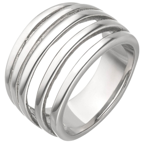Breiter Ring Damenring 5-reihig aus Edelstahl Edelstahlring Breite 13,9mm Breiter Ring Damenring 5-reihig aus Edelstahl Edelstahlring Breite 13,9mm