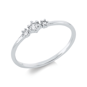 Ring aus 750 Gold Weißgold 3 Brillanten 0,1ct TW-SI B:3,6mm
