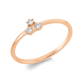 Ring Dreieck aus 750 Gold Rotgold 3 Brillanten 0,07ct TW-SI B:4,8mm