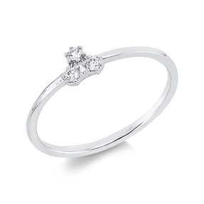 Ring Dreieck aus 750 Gold Weißgold 3 Brillanten 0,07ct TW-SI B:4,8mm