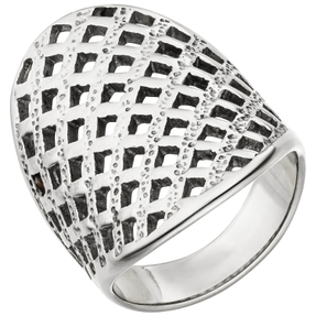 Breiter Ring Damenring mit Gitter-Struktur Edelstahl Breite 30,3mm Edelstahlring Breiter Ring Damenring mit Gitter-Struktur Edelstahl Breite 30,3mm Edelstahlring