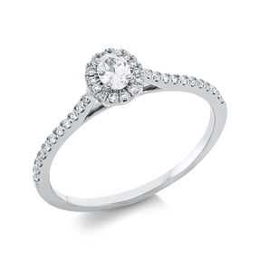 Ring aus 750 Gold Weißgold 37 Diamanten 0,31ct TW-SI B:6,2mm