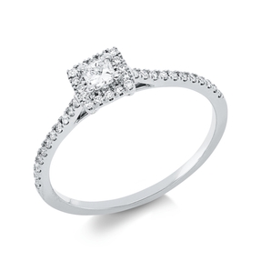 Ring aus 750 Gold Weißgold 39 Diamanten 0,32ct TW-SI B:5,3mm