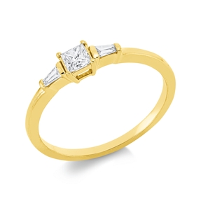 Ring aus 750 Gold Gelbgold 3 Diamanten 0,26ct TW-SI B:3,9mm