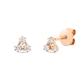 Ohrstecker Dreieck aus 750 Gold Rotgold 6 Brillanten 0,13ct TW-SI 4,8x5mm