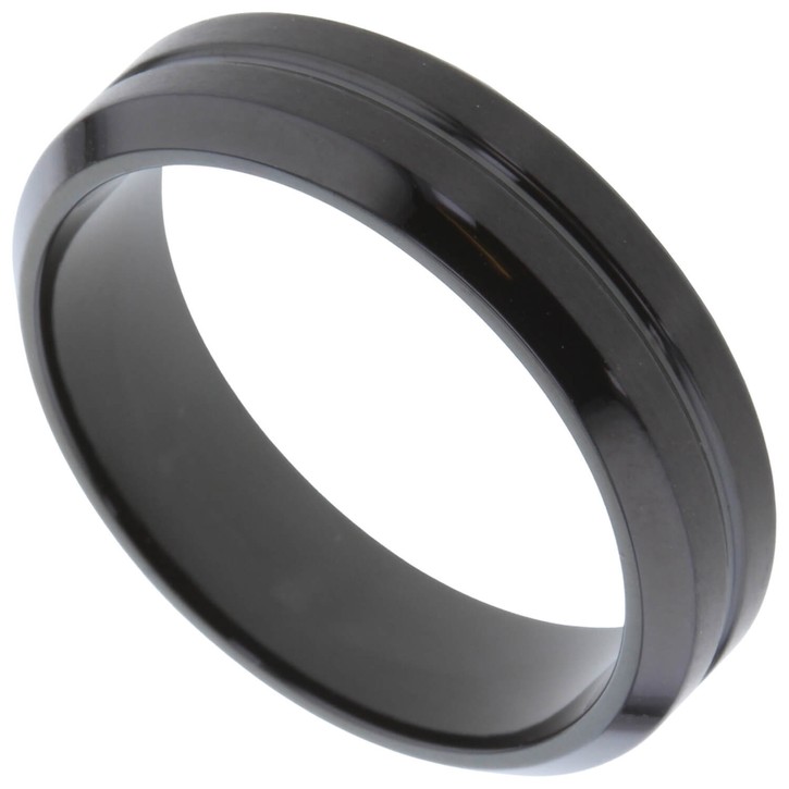 Herrenring aus Edelstahl schwarz beschichtet