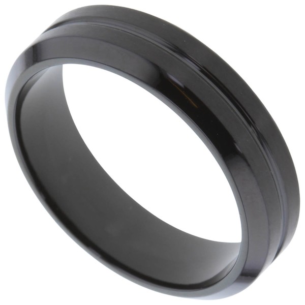 Herrenring aus Edelstahl schwarz beschichtet