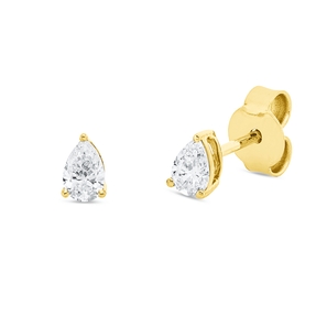 Solitaire Ohrstecker Tropfen 750 Gelbgold 2 Diamanten Tropfen-Schliff 0,38ct TW-SI Solitaire Ohrstecker Tropfen 750 Gelbgold 2 Diamanten Tropfen-Schliff 0,38ct TW-SI