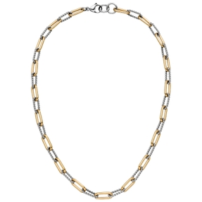 6,3mm Paper-Clip Kette Collier Halskette aus Edelstahl goldfarben 46-47cm