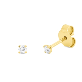 Solitaire Ohrstecker aus 750 Gelbgold 2 Brillanten 0,1ct TW-SI 2,2x2,2mm 4er-Krappe Solitaire Ohrstecker aus 750 Gelbgold 2 Brillanten 0,1ct TW-SI 2,2x2,2mm 4er-Krappe