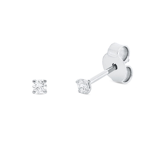 Solitaire Ohrstecker aus 750 Weißgold 2 Brillanten 0,1ct TW-SI 2,2x2,2mm