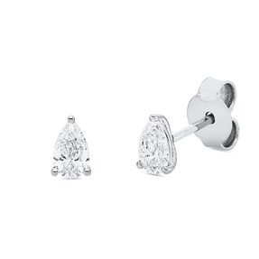 Solitaire Ohrstecker Tropfen 750 Weißgold 2 Diamanten Tropfen-Schliff 0,48ct TW-SI Solitaire Ohrstecker Tropfen 750 Weißgold 2 Diamanten Tropfen-Schliff 0,48ct TW-SI