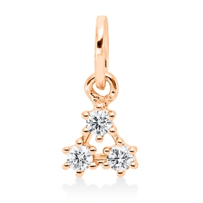 Anhänger Dreieck aus 750 Gold Rotgold 3 Brillanten 0,07ct TW-SI 10,1x5,2mm