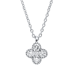 Collier aus 750 Weißgold 4 Brillanten 0,17ct TW-SI 1 Brillant 0,01ct TW-SI L:45cm