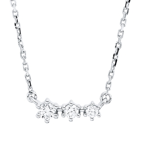 Collier aus 750 Gold Weißgold 3 Brillanten 0,1ct TW-SI L:45cm