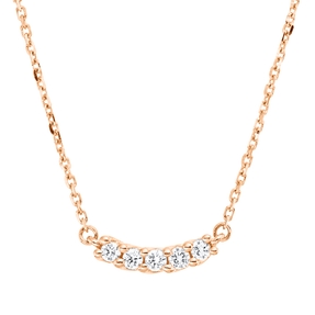 Collier aus 750 Gold Rotgold 5 Brillanten 0,1ct TW-SI L:45cm