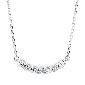 Collier aus 750 Gold Weißgold 7 Brillanten 0,13ct TW-SI L:45cm