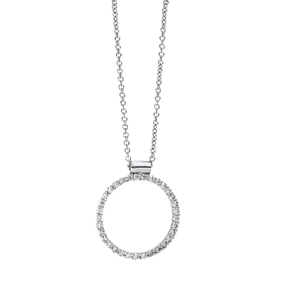 Collier Kreis aus 750 Gold Weißgold 33 Brillanten 0,23ct TW-VSI L:42cm