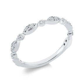 Ring aus 750 Gold Weißgold 17 Diamanten 0,28ct TW-SI B:2,4mm