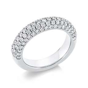 Pavé Ring aus 750 Gold Weißgold 96 Brillanten 1,52ct TW-VSI B:5,2mm