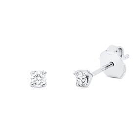 Solitaire Ohrstecker aus 750 Gold Weißgold 2 Brillanten 0,25ct TW-SI 4er-Krappe