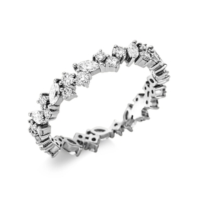 Ring aus 750 Gold Weißgold 37 Diamanten 0,93ct TW-SI B:3,8mm