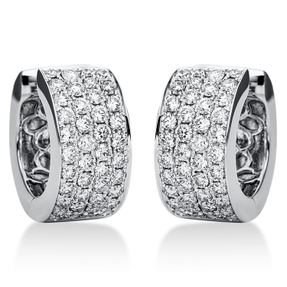 Pavé Creolen breit aus 750 Weißgold 84 Brillanten 1,4ct TW-VSI 15,9x7,5mm