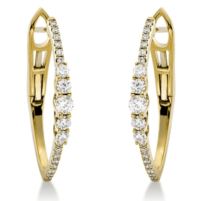 Creolen aus 750 Gold Gelbgold 38 Diamanten 0,51ct TW-SI 23,4x2,5mm