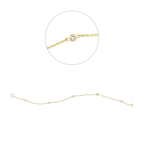 Armband aus 750 Gold Gelbgold 5 Brillanten 0,14ct W-SI L:17,5cm Zarge