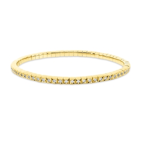 Armband Flex-Band aus 750 Gold Gelbgold 65 Brillanten 1ct TW-SI L:18cm