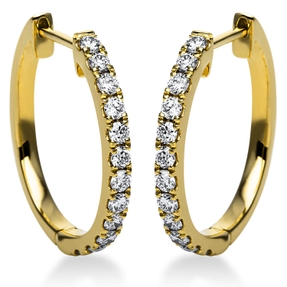 Creolen aus 750 Gold Gelbgold 24 Brillanten 0,44ct TW-SI 18,5x1,9mm Creolen aus 750 Gold Gelbgold 24 Brillanten 0,44ct TW-SI 18,5x1,9mm