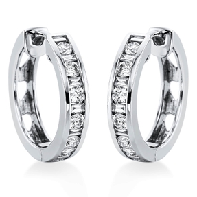 Creolen aus 750 Gold Weißgold 26 Diamanten 0,83ct TW-SI 18x2,3mm