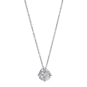 Collier aus 750 Gold Weißgold 5 Diamanten 0,76ct TW-SI L:43,2cm