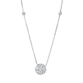 Collier aus 750 Gold Weißgold 13 Diamanten 0,6ct TW-SI L:43,2cm