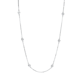 Collier aus 750 Gold Weißgold 13 Brillanten 0,28ct TW-SI L:42cm Zarge