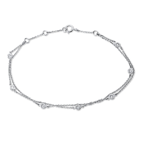 Armband aus 750 Gold Weißgold 7 Brillanten 0,21ct W-SI L:18cm