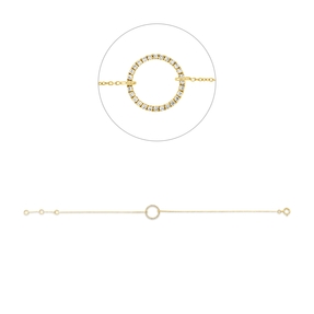 Armband Kreis aus 750 Gold Gelbgold 28 Brillanten 0,07ct TW-SI L:18cm