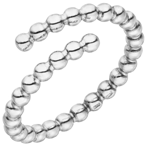 Offener Ring Damenring Kugelring aus 925 Silber rhodiniert Breite 7,6mm Offener Ring Damenring Kugelring aus 925 Silber rhodiniert Breite 7,6mm