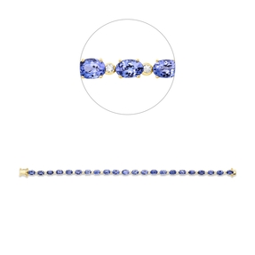 Armband aus 585 Gelbgold 22 Tansanite 10,7ct blau 22 Brillanten 0,48ct TW-SI Armband aus 585 Gelbgold 22 Tansanite 10,7ct blau 22 Brillanten 0,48ct TW-SI