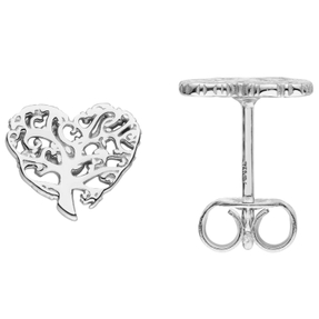 Ohrringe Ohrstecker Herz/Baum Lebensbaum aus 925 Silber teilmattiert 8x9mm Ohrringe Ohrstecker Herz/Baum Lebensbaum aus 925 Silber teilmattiert 8x9mm