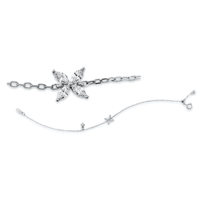 Armband aus 750 Weißgold 5 Diamanten 0,21ct L:17,8cm Länge variabel