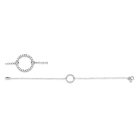 Armband Kreis aus 750 Weißgold 26 Brillanten 0,15ct TW-PI B:11,8mm L:17,8cm