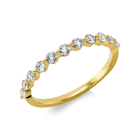 Ring in 750 yellow gold with 11 brilliant-cut diamonds 0.46 ct TW-PI, width: 2.3 mm Ring in 750 yellow gold with 11 brilliant-cut diamonds 0.46 ct TW-PI, width: 2.3 mm
