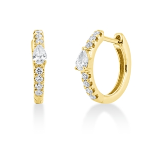 Creolen aus 750 Gold Gelbgold 16 Diamanten 0,27ct 13,3x2,2mm